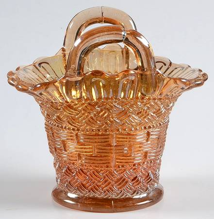 Beaded Basket Diamond Marigold by Diamond Glass Company