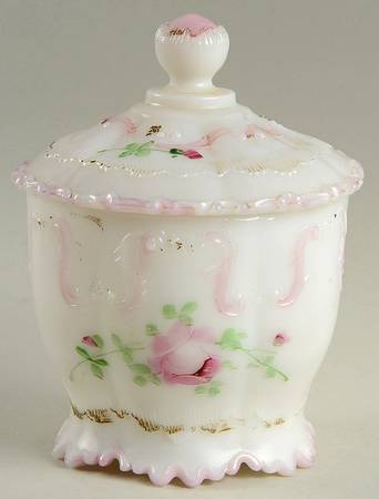 Astoria Rose Sugar Bowl & Lid by Dithridge Glass Comp
