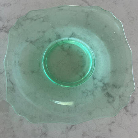 99 Green Saucer Only by Diamond Glass Company