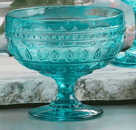 Fez Turquoise Footed Dessert