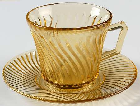Diana Amber Cup & Saucer Set