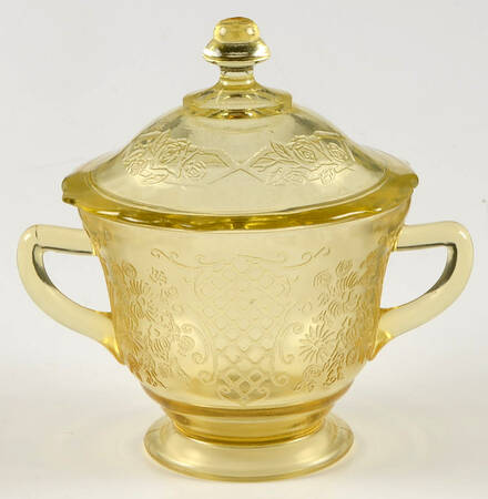 Normandie Amber Footed Sugar Bowl & Lid