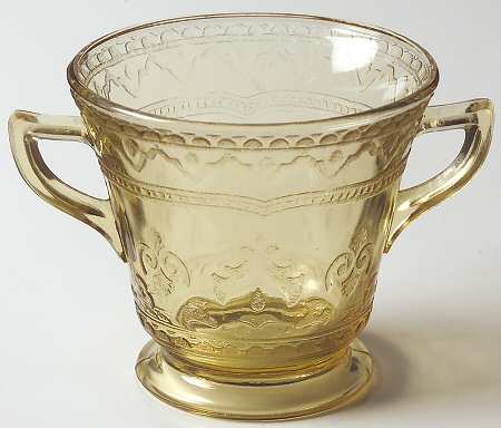 Patrician Amber Footed Open Sugar