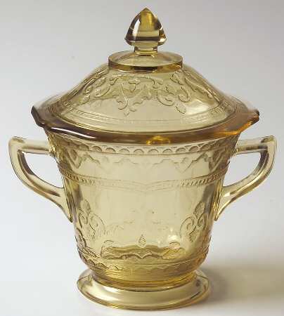 Patrician Amber Footed Sugar Bowl & Lid