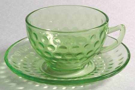 Raindrops Green Cup & Saucer Set
