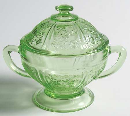 Sharon Green Footed Sugar Bowl & Lid