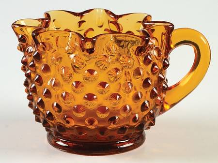 Hobnail Amber (Colonial Amber) Star Shape Creamer, Full Star
