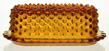Hobnail Amber (Colonial Amber) 1/4 Pound Covered Butter