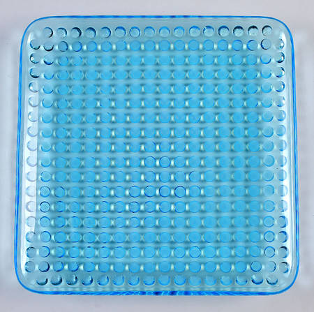 Hobnail Blue (Opalescent) 8" Square Plate