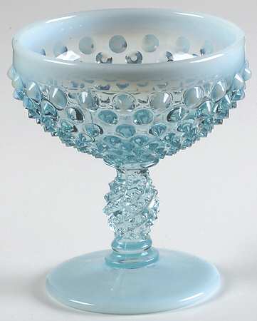 Hobnail Blue (Opalescent) Champagne/Tall Sherbet