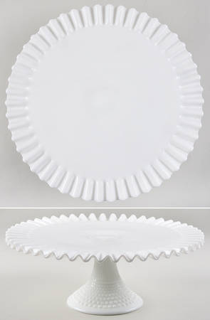 Hobnail Milk Glass Round Cake Stand
