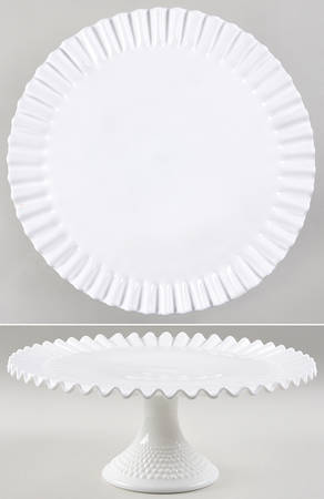Hobnail Milk Glass Round Cake Stand