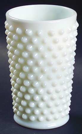 Hobnail Milk Glass 9 Oz Flat Tumbler