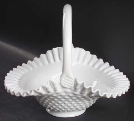 Hobnail Milk Glass #389/3830 Hobnail 10" Basket