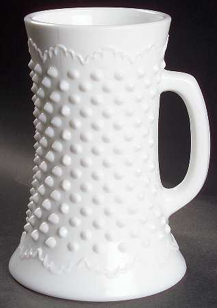 Hobnail Milk Glass Beer Stein