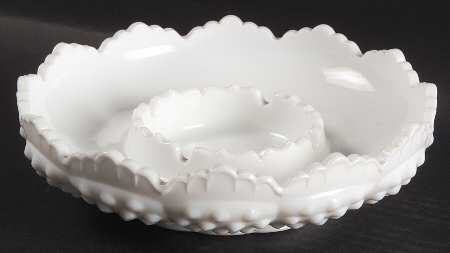 Hobnail Milk Glass Ashtray/Chip & Dip/Candle Bowl