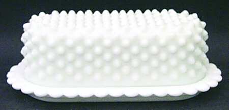 Hobnail Milk Glass 1/4 Pound Covered Butter