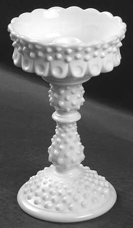 Hobnail Milk Glass 7" Epergne Set (Petite Epergne & Candlestick)