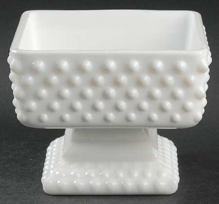 Hobnail Milk Glass Wedding Bowl, No Lid