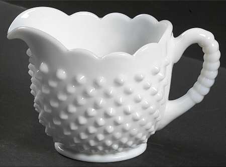 Hobnail Milk Glass Oval Creamer