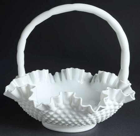 Hobnail Milk Glass #3734 Hobnail 10" Basket