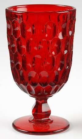 Thumbprint Ruby 13 Oz Footed Tumbler by Fenton