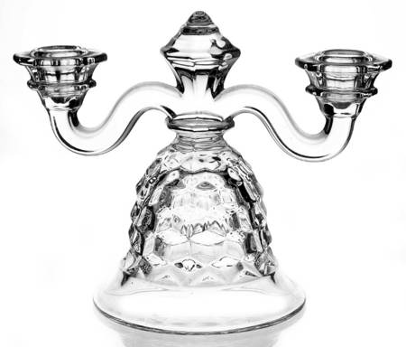 American Clear (Stem 2056) Double Candlestick, No Bobeche Or Prisms