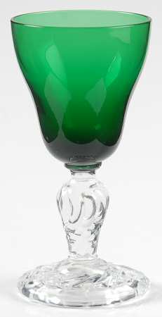 Colonial Dame Green Cordial Glass