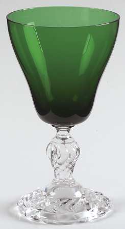 Colonial Dame Green Wine Glass