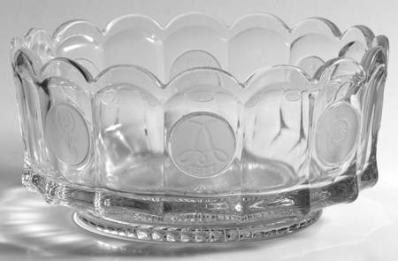 Coin Glass Clear 7" Round Bowl