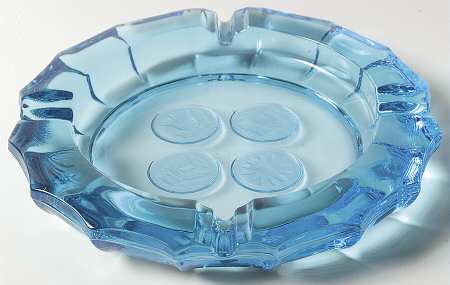 Coin Glass Dark Blue (Older) Double Ashtray