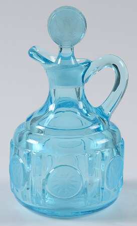 Coin Glass Dark Blue (Older) Cruet & Stopper