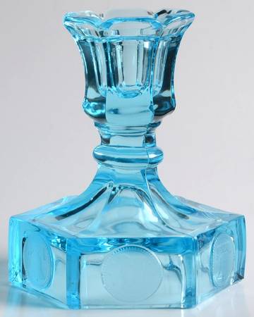 Coin Glass Dark Blue (Older) Single Light Candlestick