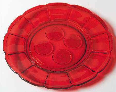 Coin Glass Ruby Luncheon Plate