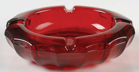 Coin Glass Ruby Ashtray