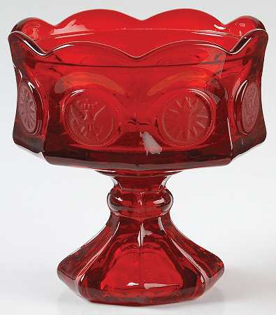 Coin Glass Ruby Wedding Bowl, No Lid