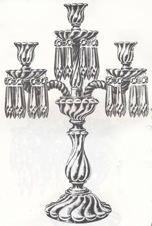 Colony 3 Light Candelabra w/3 Bobeches & 30 Prisms