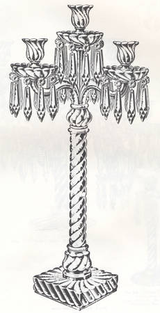 Colony 28" 4 Light Banquet Candelabra w/4 Bob&40 Prisms