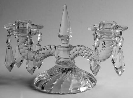 Colony Double Candlestick w/Bobeche & 8 Prisms