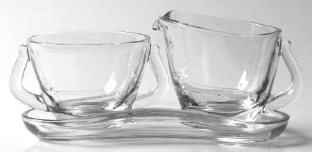 Contour Clear Creamer, Sugar and Tray Set