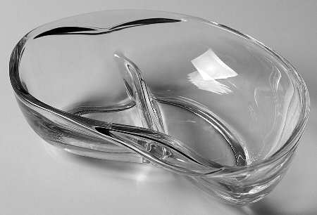 Contour Clear 7" Crescent Shape 2 Part Relish