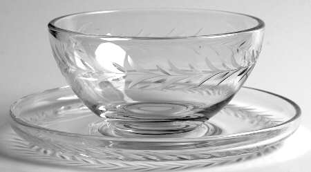 Holly Clear (Stem 6030) Mayonnaise Bowl and Underplate