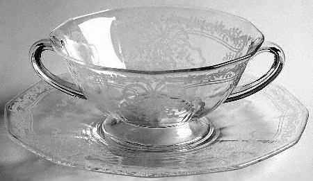 June Clear Cream Soup & Saucer Set
