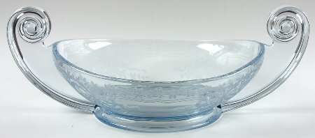 June Blue (Azure) 14" Oval Handled Bowl