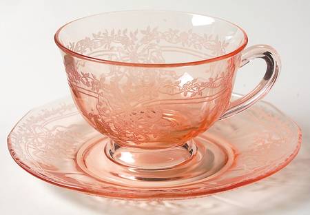 June Pink Footed Cup & Saucer Set