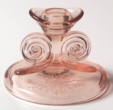 June Pink Single Scroll Candlestick