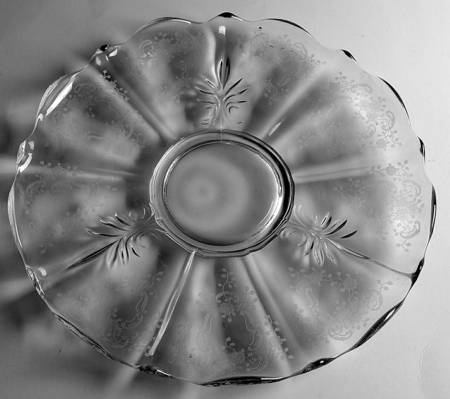 Meadow Rose Clear 13" Torte Plate (Baroque Shape)