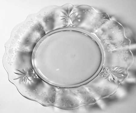 Meadow Rose Clear Baroque Shape Luncheon Plate