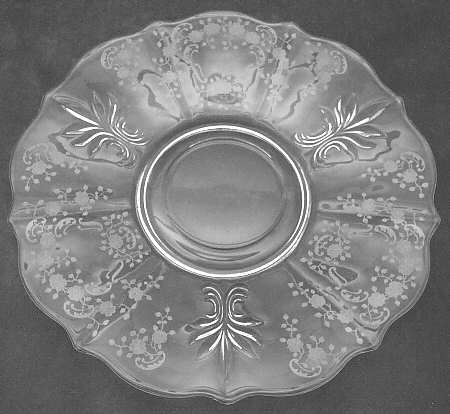 Meadow Rose Clear Cracker Plate (Baroque Shape)