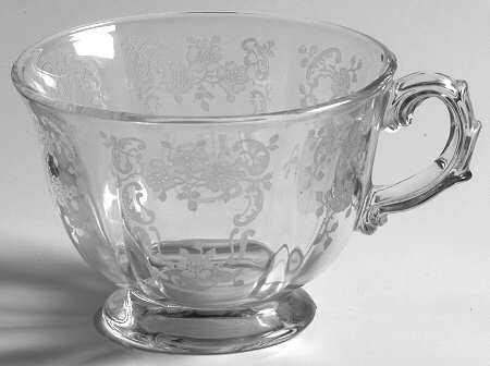 Meadow Rose Clear Footed Cup (Baroque Shape)